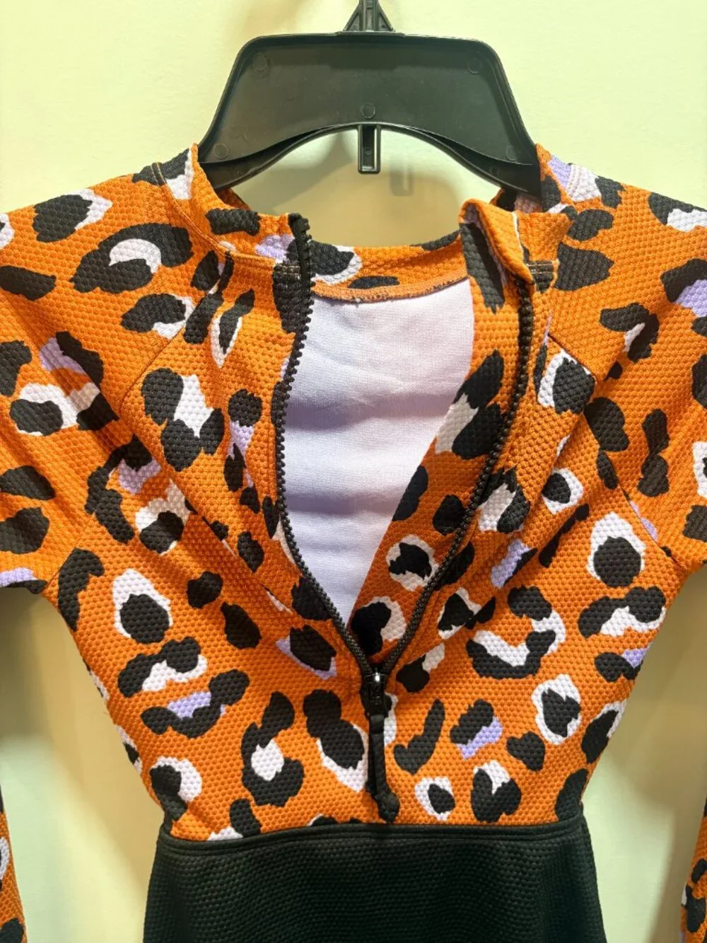 Art Class cheetah print one piece long sleeved swimsuit size girls Large 10/12